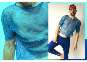 Visor and mesh T-shirt vintage Archivio Guerrini, sweatpants vintage Archivi Mazzini