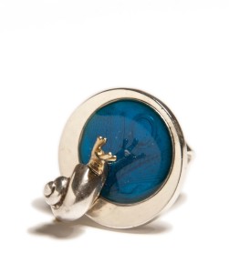 Anello blue - bronzo bianco